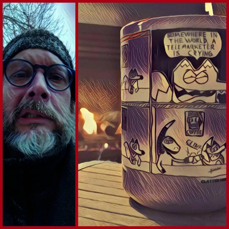 After nearly freezing my beard off it was time for a green tea in my @clattertron mug.